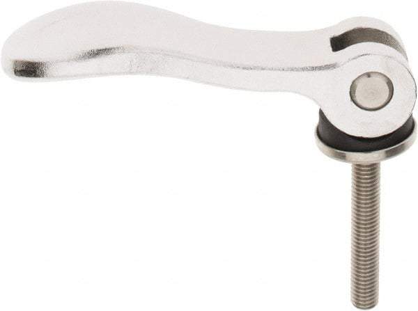 KIPP - M8 x 1.25, 1.06" Hub Diam, Stainless Steel Adjustable Clamping Handle - 1.96" Stud Length - USA Tool & Supply