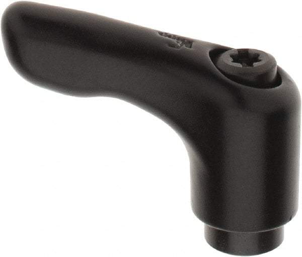 KIPP - M3 x 0.5, 13mm Hub Diam, Zinc Die Cast (Steel Components) Tapped Insert Adjustable Clamping Handle - 47mm OAL, 31mm High, 9mm Hole Depth - USA Tool & Supply