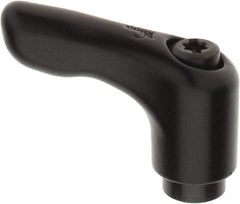 KIPP - M3 x 0.5, 13mm Hub Diam, Zinc Die Cast (Steel Components) Tapped Insert Adjustable Clamping Handle - 47mm OAL, 31mm High, 9mm Hole Depth - USA Tool & Supply