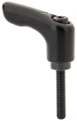KIPP - #10-32, 0.55" Hub Diam, Zinc Die Cast (Steel Components) Threaded Stud Adjustable Clamping Handle - 0.98" Stud Length, 1.85" OAL, 1.22" High - USA Tool & Supply