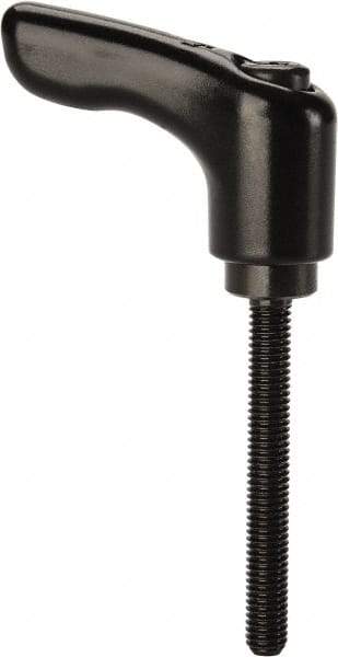 KIPP - #10-32, 0.55" Hub Diam, Zinc Die Cast (Steel Components) Threaded Stud Adjustable Clamping Handle - 1.57" Stud Length, 1.85" OAL, 1.22" High - USA Tool & Supply