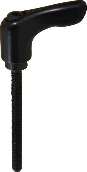 KIPP - #10-32, 0.55" Hub Diam, Zinc Die Cast (Steel Components) Threaded Stud Adjustable Clamping Handle - 1.97" Stud Length, 1.85" OAL, 1.22" High - USA Tool & Supply