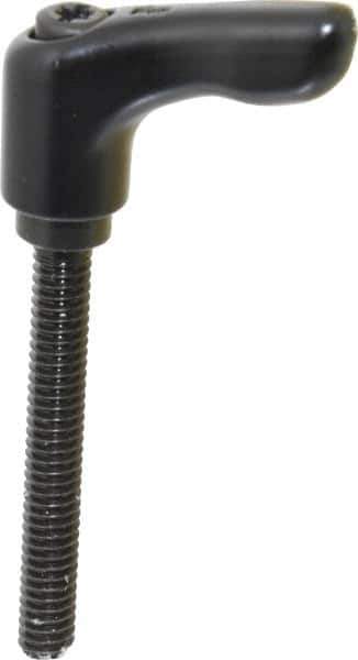 KIPP - 1/4-20, 0.55" Hub Diam, Zinc Die Cast (Steel Components) Threaded Stud Adjustable Clamping Handle - 1.97" Stud Length, 1.85" OAL, 1.22" High - USA Tool & Supply