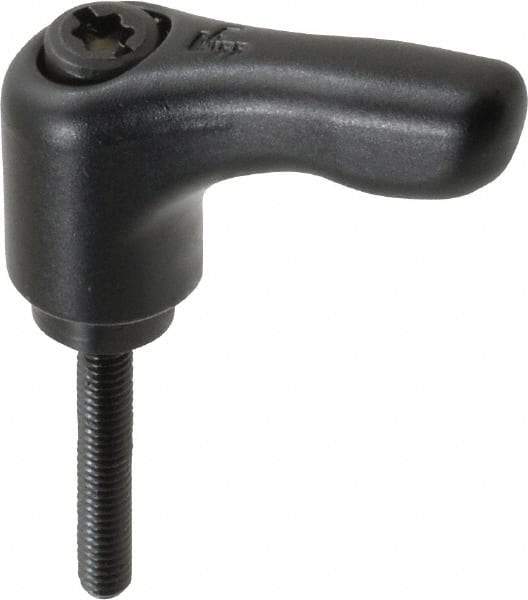 KIPP - M4 x 0.7, 13mm Hub Diam, Zinc Die Cast (Steel Components) Threaded Stud Adjustable Clamping Handle - 25mm Stud Length, 47mm OAL, 31mm High - USA Tool & Supply