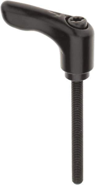 KIPP - M5 x 0.8, 13mm Hub Diam, Zinc Die Cast (Steel Components) Threaded Stud Adjustable Clamping Handle - 50mm Stud Length, 47mm OAL, 31mm High - USA Tool & Supply