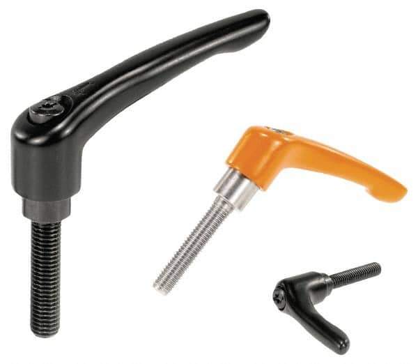 KIPP - M4 x 0.7, 13mm Hub Diam, Zinc Die Cast (Steel Components) Threaded Stud Adjustable Clamping Handle - 30mm Stud Length, 47mm OAL, 31mm High - USA Tool & Supply