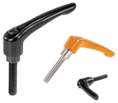 KIPP - 1/4-20, 0.55" Hub Diam, Zinc Die Cast (Stainless Steel Components) Stud Type Adjustable Clamping Handle - 1.97" Stud Length, 1.85" OAL, 1.22" High - USA Tool & Supply
