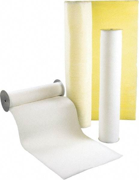 Made in USA - 65' Long x 31-7/8" Wide x 3/4" Thick Synthetic Automatic Air Filter Media Roll - MERV 4, 72% Arrestance Efficiency, 500 FPM Max Air Flow, 0.07" wpg Init Resist, 1" wpg Final Resist, Use with Any Unit - USA Tool & Supply