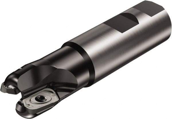 Sandvik Coromant - 1" Cut Diam, 12mm Max Depth of Cut, 1" Shank Diam, 4" OAL, Indexable Square Shoulder End Mill - Multiple Insert Styles, Weldon Shank, 90° Lead Angle, Through Coolant, Series CoroMill 790 - USA Tool & Supply