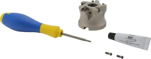 Iscar - 5 Inserts, 2" Cut Diam, 3/4" Arbor Diam, 0.118" Max Depth of Cut, Indexable Square-Shoulder Face Mill - 0/90° Lead Angle, 1.57" High, HTP LN.. 1006 Insert Compatibility, Through Coolant, Series TangPlunge - USA Tool & Supply