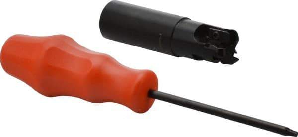 Kennametal - 1" Cutting Diam, 1" Shank Diam, 1" Max Depth of Cut, Straight Shank Indexable Copy End Mill - 3 Inserts, RP.. 32.. Insert, KIPR Toolholder, Through Coolant - USA Tool & Supply