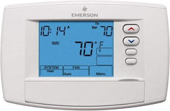 White-Rodgers - 45 to 99°F, 4 Heat, 2 Cool, Premium Commercial Digital 7 Day Programmable Universal Multi-Stage or Heat Pump Thermostat - 0 to 30 Volts, Horizontal Mount, Electronic Contacts Switch - USA Tool & Supply