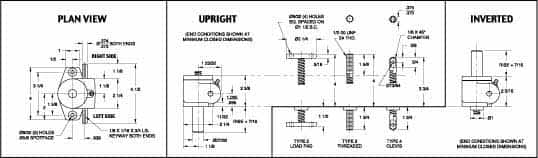 Joyce/Dayton - Mechanical Screw Actuators; Load Capacity: 2 ; Maximum Lift Height: 3 (Inch); Style: Top Plate ; Type.: Upright - Exact Industrial Supply