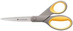 Clauss - 3-1/4" LOC, 8" OAL Titanium Standard Shears - Ambidextrous, Straight Handle, For General Purpose Use - USA Tool & Supply