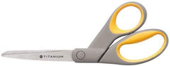 Clauss - 3-1/4" LOC, 8" OAL Titanium Standard Shears - Ambidextrous, Straight Handle, For General Purpose Use - USA Tool & Supply