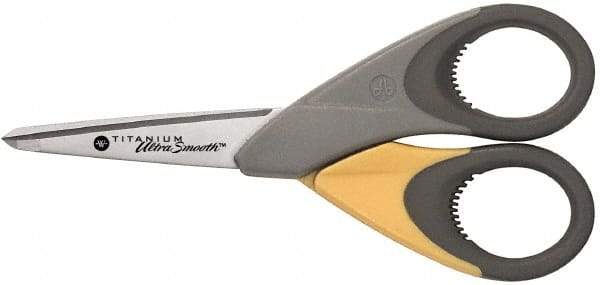 Clauss - 2" LOC, 5" OAL Titanium Standard Scissors - Ambidextrous, Straight Handle, For General Purpose Use - USA Tool & Supply