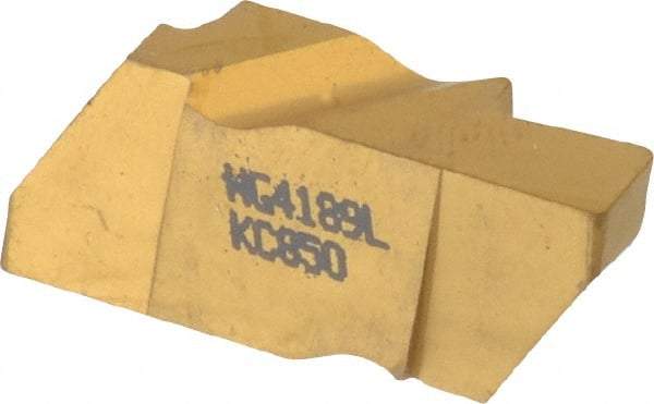 Kennametal - 4189NG Grade KC850, 4.8mm Cutting Width Carbide Grooving Insert - 6.35mm Max Depth of Cut, Left Hand, 0.57mm Corner Radius, TiC/TiCN/TiN Finish - USA Tool & Supply