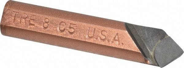 Made in USA - 1/2 x 1/2" Shank, Round Shank Boring Single Point Tool Bit - TRE-8, Grade C5 - Exact Industrial Supply