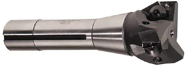 Value Collection - 1-1/2" Cut Diam, 0.656" Max Depth of Cut, 1" Shank Diam, 3-11/16" OAL, Indexable Square Shoulder End Mill - TPC 32..., TPG 32., TPU 32. Inserts, Weldon Shank - USA Tool & Supply