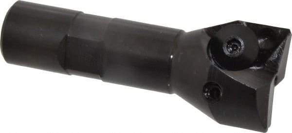 Value Collection - 1-1/4" Cut Diam, 21/32" Max Depth of Cut, 3/4" Shank Diam, 3-1/4" OAL, Indexable Square Shoulder End Mill - TPC 32..., TPG 32., TPU 32. Inserts, Weldon Shank - USA Tool & Supply