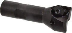 Value Collection - 1-1/4" Cut Diam, 21/32" Max Depth of Cut, 3/4" Shank Diam, 3-1/4" OAL, Indexable Square Shoulder End Mill - TPC 32..., TPG 32., TPU 32. Inserts, Weldon Shank - USA Tool & Supply