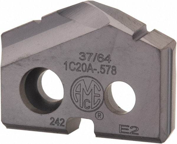 Allied Machine and Engineering - 37/64" Diam x 1/8" Thick, Seat Code 0, 132° Included Angle Spade Drill Insert - TiAlN Coated, Carbide, Grade K20, Series T-A - USA Tool & Supply