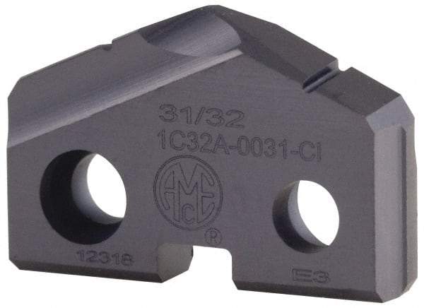 Allied Machine and Engineering - 13/32" Diam x 3/32" Thick, Seat Code Y, 132° Included Angle Spade Drill Insert - TiAlN Coated, Carbide, Grade K10, Series T-A - USA Tool & Supply