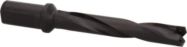 Allied Machine and Engineering - Series 2, 31/32 to 1-3/8" Diam, 1-1/4" Diam Straight Shank with Flange, Helical Flute Spade Drill - 5-3/8" Max Depth, 7-13/64" Body Length, 9-11/32" OAL, Intermediate Length, Through Coolant - USA Tool & Supply