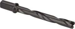 Allied Machine and Engineering - Series 2, 31/32 to 1-3/8" Diam, 1-1/4" Diam Straight Shank with Flange, Helical Flute Spade Drill - 7-3/8" Max Depth, 9-13/64" Body Length, 11-11/32" OAL, Standard Length, Through Coolant - USA Tool & Supply