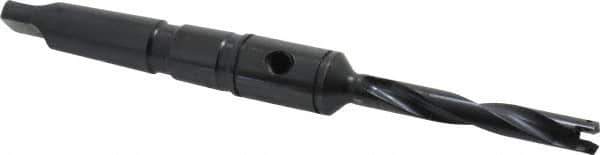 Allied Machine and Engineering - Series Y, 3/8 to 27/64" Diam, 2MT Taper Shank, Helical Flute Spade Drill - 2-3/8" Max Depth, 4-19/32" Body Length, 7-7/16" OAL, Standard Length, Through Coolant - USA Tool & Supply