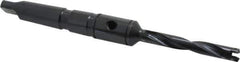 Allied Machine and Engineering - Series Y, 3/8 to 27/64" Diam, 2MT Taper Shank, Helical Flute Spade Drill - 2-3/8" Max Depth, 4-19/32" Body Length, 7-7/16" OAL, Standard Length, Through Coolant - USA Tool & Supply
