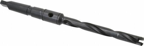Allied Machine and Engineering - Series 0, 33/64 to 11/16" Diam, 2MT Taper Shank, Helical Flute Spade Drill - 4-1/2" Max Depth, 6-49/64" Body Length, 9-19/32" OAL, Extended Length, Through Coolant - USA Tool & Supply