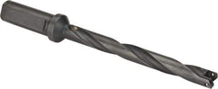 Allied Machine and Engineering - Series 0, 33/64 to 11/16" Diam, 3/4" Diam Straight Shank with Flange, Helical Flute Spade Drill - 4-1/2" Max Depth, 5-47/64" Body Length, 7-21/32" OAL, Extended Length, Through Coolant - USA Tool & Supply