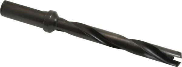 Allied Machine and Engineering - Series 0.5, 39/64 to 11/16" Diam, 3/4" Diam Straight Shank with Flange, Helical Flute Spade Drill - 4-1/2" Max Depth, 5-47/64" Body Length, 7-21/32" OAL, Extended Length, Through Coolant - USA Tool & Supply