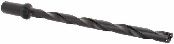 Allied Machine and Engineering - Series 1, 45/64 to 15/16" Diam, 1" Diam Straight Shank with Flange, Helical Flute Spade Drill - 10-5/8" Max Depth, 12-15/64" Body Length, 14-3/8" OAL, Extended Length, Through Coolant - USA Tool & Supply