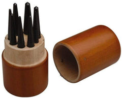 SPI - 8 Piece, 1/16 to 7/32", Center Punch Set - Round Shank, Comes in Custom Wood Case - USA Tool & Supply