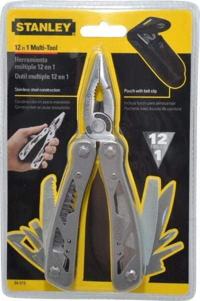 Stanley - 12 Piece, Multi-Tool Set - 6-1/2" OAL, 4-1/8" Closed Length - USA Tool & Supply