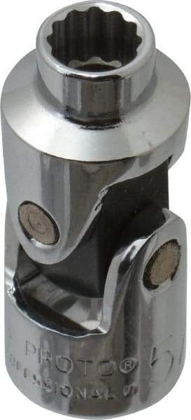 Proto - 1/2", 3/8" Drive, Standard Hand Socket - 12 Points, 1-3/4" OAL, Alloy Steel, Chrome Finish - USA Tool & Supply