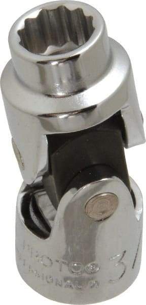 Proto - 3/8", 3/8" Drive, Standard Hand Socket - 12 Points, 1-3/4" OAL, Alloy Steel, Chrome Finish - USA Tool & Supply