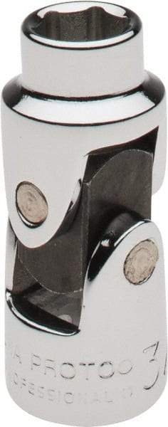 Proto - 3/8", 3/8" Drive, Standard Hand Socket - 6 Points, 1-3/4" OAL, Alloy Steel, Chrome Finish - USA Tool & Supply