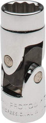 Proto - 3/8" Drive, Standard Hand Socket - 12 Points, 1-27/32" OAL, Alloy Steel, Chrome Finish - USA Tool & Supply