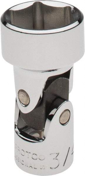 Proto - 3/4", 3/8" Drive, Standard Hand Socket - 6 Points, 2" OAL, Alloy Steel, Chrome Finish - USA Tool & Supply