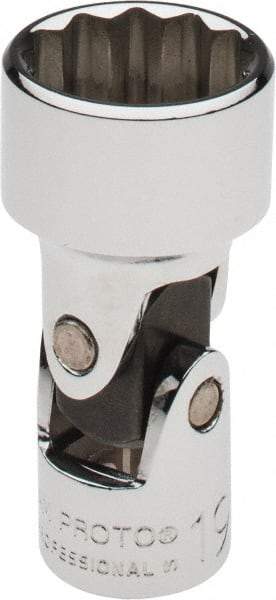 Proto - 3/8" Drive, Standard Hand Socket - 12 Points, 2-3/32" OAL, Alloy Steel, Chrome Finish - USA Tool & Supply