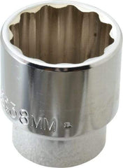 Proto - 1/2" Drive, Standard Hand Socket - 12 Points, 2-1/4" OAL, Alloy Steel, Chrome Finish - USA Tool & Supply