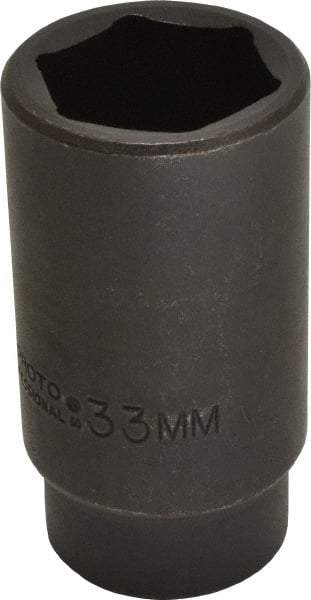 Proto - 1/2" Drive 33mm Deep Impact Socket - 6 Points, 3-1/2" OAL - USA Tool & Supply