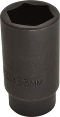 Proto - 1/2" Drive 33mm Deep Impact Socket - 6 Points, 3-1/2" OAL - USA Tool & Supply