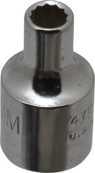 Proto - 1/4" Drive, Standard Hand Socket - 12 Points, 7/8" OAL, Alloy Steel, Chrome Finish - USA Tool & Supply