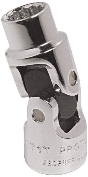 Proto - 1/2", 1/4" Drive, Standard Hand Socket - 12 Points, 1-13/32" OAL, Alloy Steel, Chrome Finish - USA Tool & Supply