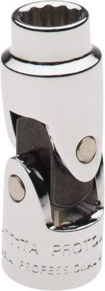 Proto - 1/4", 1/4" Drive, Standard Hand Socket - 12 Points, 1-25/64" OAL, Alloy Steel, Chrome Finish - USA Tool & Supply