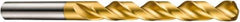 DORMER - 7.5mm 130° High Speed Steel Jobber Drill - TiN Finish, Right Hand Cut, Spiral Flute, Straight Shank, 109mm OAL, ADX Point - USA Tool & Supply